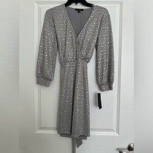 Silver Size 5 Wrap Dress NWT $25